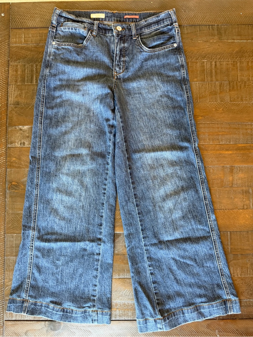 Pilcro Women's Wide-Leg Jeans in Dark Blue Wash